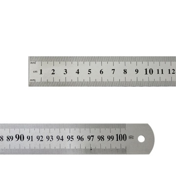 LINIJKA MIARA METALOWA DWUSTRONNA 100 CM / 40 CALI PRZYMIAR METALOWY