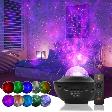 Lampka projektor Asato Projektor Gwiazd Led czarny