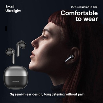 Bezprzewodowe słuchawki douszne HiFi Stereo Bluetooth Czarne