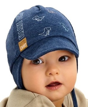 CZAPKA WIĄZANA CHŁOPIĘCA WIOSENNA r.44-46 cm 6-12 m-cy