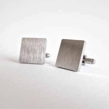 ЗАПОНКИ ДЛЯ КВАДРАТНОЙ РУБАШКИ, МАТОВАЯ СТАЛЬ