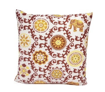 POSZEWKA bawełna 30x30 Słonie żółte Ornamenty