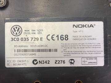 3C0035729 MODUL TEL. BLUETOOTH VW PASSAT B6 VOLKSWAGEN