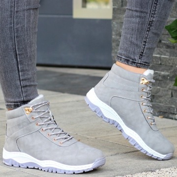 ЗИМНЯЯ ОБУВЬ, СПОРТИВНЫЕ ТРАПЕРЫ, УТЕПЛЕННЫЕ, СНЕЖНЫЕ БОТИНКИ, СЕРЫЕ БОТИНКИ 37