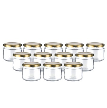 Słoik złota nakrętka 330 ml komplet 12szt