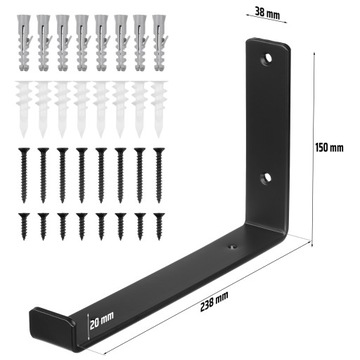 НАБОР 4x ОПОРЫ ДЛЯ ПОЛКИ УГЛОВОЙ КРОНШТЕЙН ДЛЯ ПОЛКИ LOFT ОПОРА 25 СМ ШПИЛЬКИ