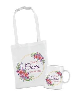 Zestaw TORBA + KUBEK Ciocia TAKA CIOCIA TO SKARB