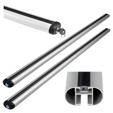 Belki bagażnika bazowego dachowego ALUMINIOWE 120cm 2szt aerodynamiczne