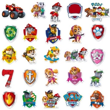 Наклейки «Щенячий патруль» из мультфильма «Щенячий патруль» Райдер и собаки овчарка бульдог