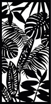 OBRAZ AŻUROWY DEKORACJA ŚCIENNA PANEL LIŚCIE W06