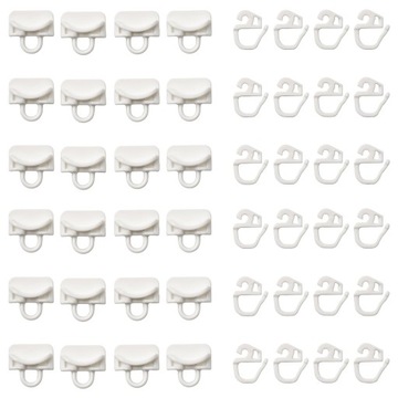 VIDGA Ślizgi i haczyki do zasłon - biały