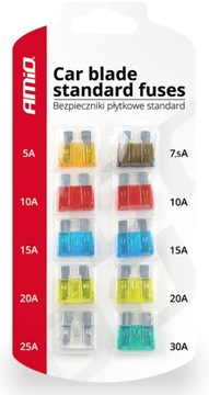 BEZPIECZNIKI SAMOCHODOWE PŁYTKOWE STANDARD 10 szt