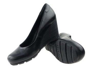 Ryłko buty koturny NEW! Z6201K3 czarne, skóra 37.5