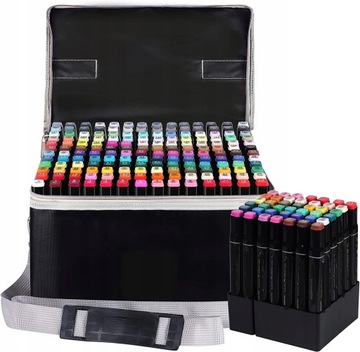 MARKERY ALKOHOLOWE DWUSTRONNE 168szt + ETUI