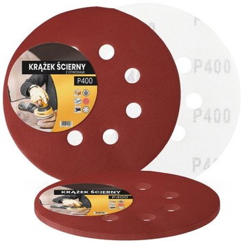 5x Papier Ścierny Krążek Rzep Otwory 125mm P400