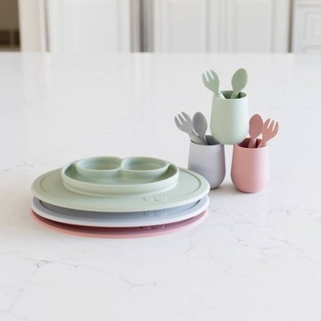 Мини-набор для кормления силиконовая посуда, пастельно-зеленый EZPZ