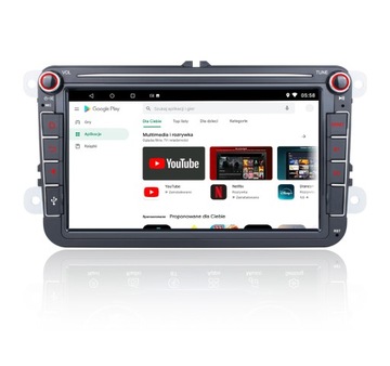 РАДИО ANDROID 2DIN 4+64 ГБ 8 ДЮЙМОВ VW PASSAT B6 B7 GOLF 5 V 6 VI SKODA SEAT