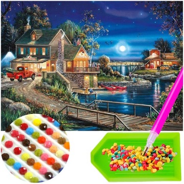 Haft Diamentowy KRAJOBRAZ DIAMOND PAINTING Mozaika Obrazy z diamencików 5D