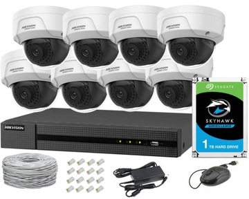 HIKVISION ZESTAW MONITORINGU IP 8x 4Mpx IK10 PoE