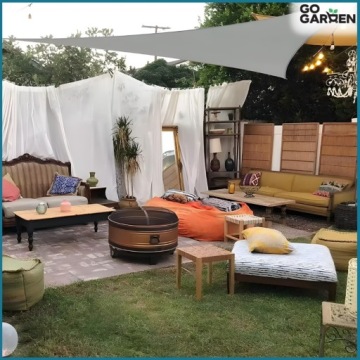 Садовый тент для террасы балкона серый графит навес 4х4х4м