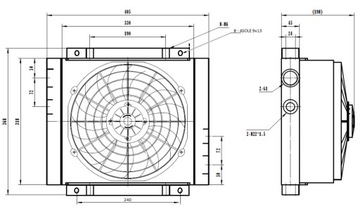 МАСЛЯНЫЙ ОХЛАДИТЕЛЬ 130 Л 12В С ВЕНТИЛЯТОРОМ C-AL-6.0