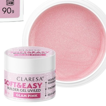 CLARESA GLAM PINK СТРОИТЕЛЬНЫЙ ГЕЛЬ 90г