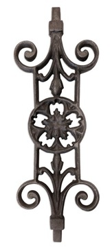 TRALKA WSTAWKA ŻELIWNA DO OGRODZENIA BRAMY FURTKI 425x150 mm