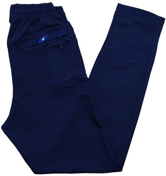Sports99 spodnie dresowe Bez ŚCIĄGACZA proste Granat pas 104-124 cm roz 3XL