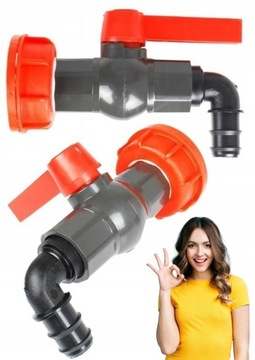 Kran 1 do zbiornik mauser 1000L IBC zawory ZAWÓR 1 CAL adapter do beczka