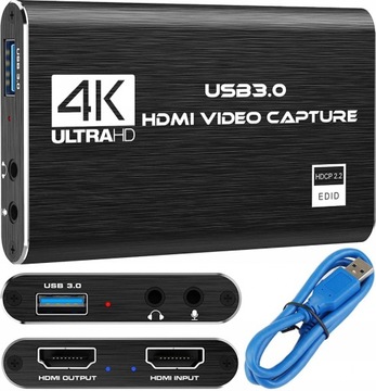 VIDEO GRABBER HDMI NAGRYWARKA OBRAZU USB 4K OBS STREAMING CAPTURE CARD PC