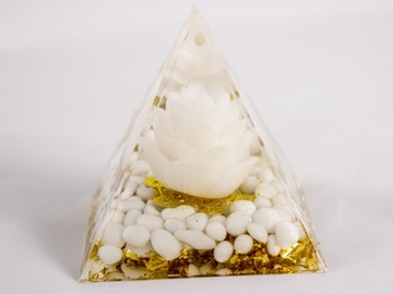 ПИРАМИДА ОРГОНИТ АГАТ ГАВЛИТ ЗОЛОТАЯ ФОЛЬГА КУБ МЕТАТРОН ПОДАРОК ​​5 см