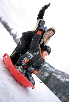 Большая горка с веревкой для детей по снегу, красная PROSPERPLAST ISDS-1788C