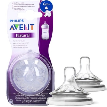 Smoczek do butelki Philips Avent Natural do gęstych pokarmów kaszka 6m+