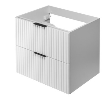 Szafka Łazienkowa Wisząca pod Umywalkę 60 Biała lakier RYFLOWANY front MDF