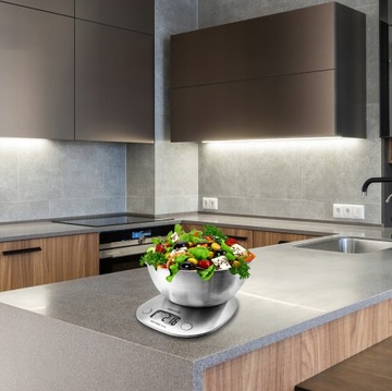 WAGA KUCHENNA ELEKTRONICZNA Z MISKĄ STAL NIERDZEWNA WYŚWIETLACZ LCD DOMOWA