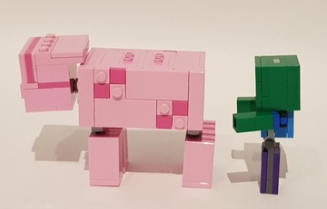 LEGO Minecraft Bigfig Свинка с малышом-зомби 21157