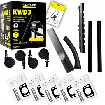 МОЩНЫЙ ПЫЛЕСОС БЕЗРЕШЕННОГО ПЫЛЕСОСА KARCHER WD3 POWER 4500W TURBO BRUSH XXXL