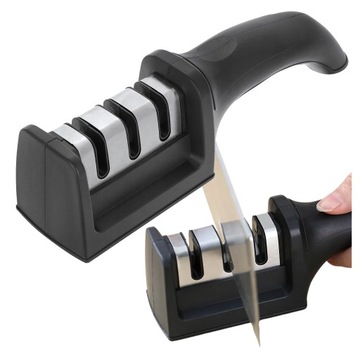 TRÓJFAZOWA OSTRZAŁKA DO NOŻY KUCHENNYCH NOŻYCZEK OSEŁKA 3w1 OSTRZENIA