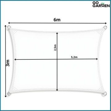 Солнцезащитный тент водонепроницаемый уф тень белый сад 6x3m