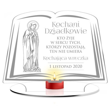 Podstawka statuetka na grób nagrobek DEDYKACJA