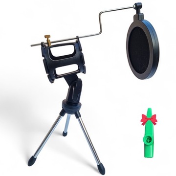 Stojak na mikrofon z filtrem na biurko tripod do mikrofonu statyw biurkowy