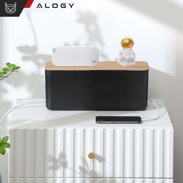 Коробка-органайзер для кабелей, коробка для полосок M, большой письменный стол, черное дерево