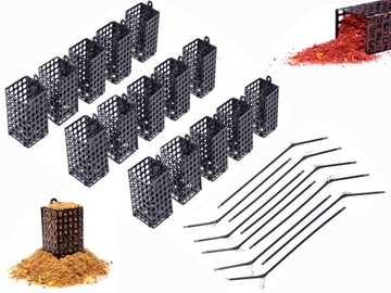 ZESTAW 15SZT KOSZYCZEK KOSZYK ZANĘTOWY 50g 60g 70g GRUNT GRUNT 10X RURKA