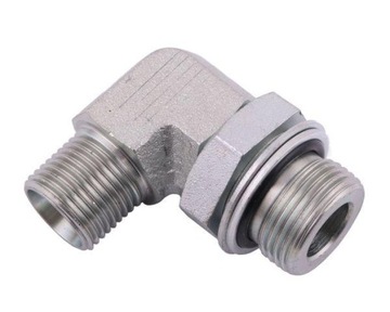 Kolanko hydrauliczne 90 LONG z przeciw. M22x1.5 z uszc. X M18x1.5 [RM-BB90-