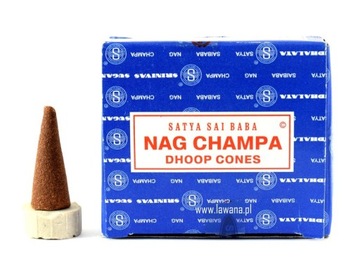 Stożkowe Kadzidła Orientalne Nag Champa 12 sztuk rożków Satya Sai Baba