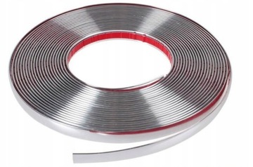 LISTWA OZDOBNA TAŚMA CHROM CHROMOWANA 9mm 8m