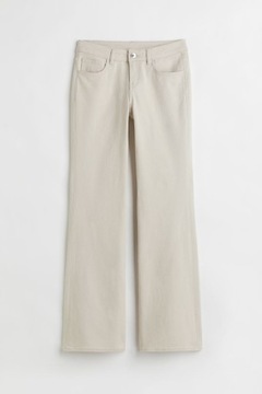 H&M, 44/XXL Rozszerzane spodnie z diagonalu Low Waist