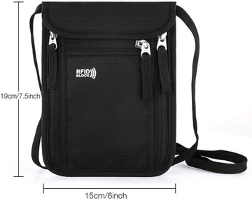 СУМКА ДЛЯ ПАСПОРТА СУМКА ДЛЯ ПУТЕШЕСТВИЯ ЧЕРНАЯ