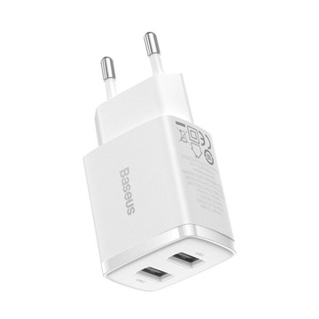 Baseus Compact Ładowarka sieciowa zasilacz 2x USB-A 10.5W 2A
