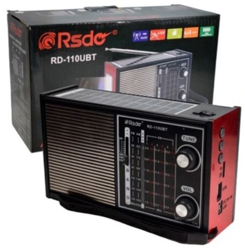 Przenośne radio solarne z latarką SD micro USB